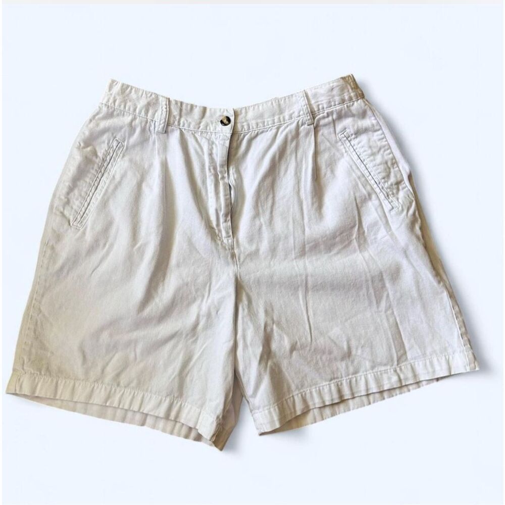 VINTAGE WHITE COTTON SHORTS  Jennifer Moore | Size 16P | 100% cotton | Made in E